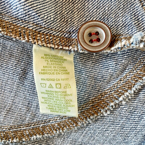 Sigrid Olsen Women's Denim Jean Jacket with Orange Trim and Cute Buttons Size 2P - Picture 7 of 10